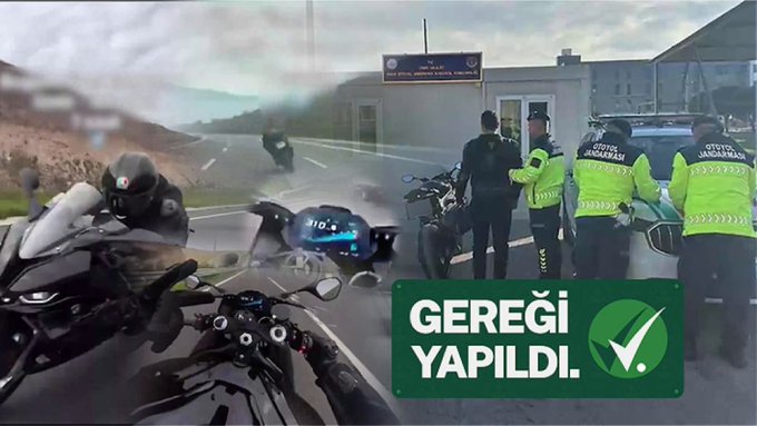  Otoyolda 300 Kilometre Hızla Makas Atan Motosiklet Sürücüsü Yakalandı