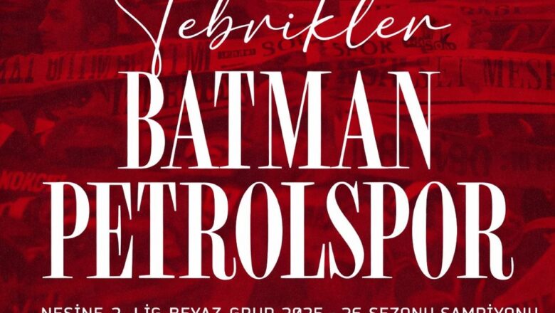  Azmin Zaferi Batman Petrolspor’dan Tarihi Yükseliş Tek Haber Ajansı Başkanı Solmaz’dan Tebrik Mesajı