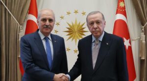 Cumhurbaşkanı Erdoğan, TBMM Başkanı Kurtulmuş ile Bir Araya Geldi