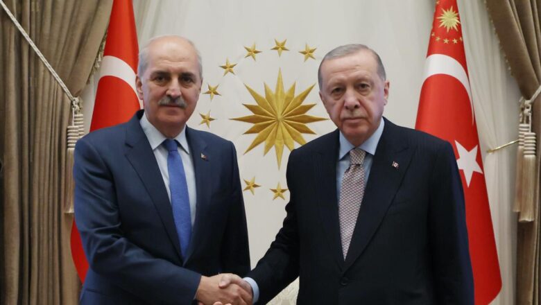 Cumhurbaşkanı Erdoğan, TBMM Başkanı Kurtulmuş ile Bir Araya Geldi