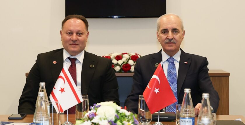 TBMM Başkanı Kurtulmuş KKTC Meclis Başkanı Öztürkler İle Görüştü